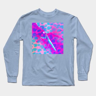 Bubblegum Praying Mantis | Cheetah Print (Blue/Pink) Long Sleeve T-Shirt